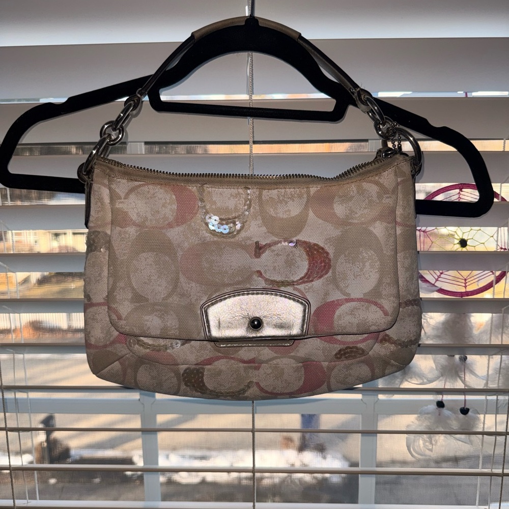 Coach Beige and Pink Crossbody Bag